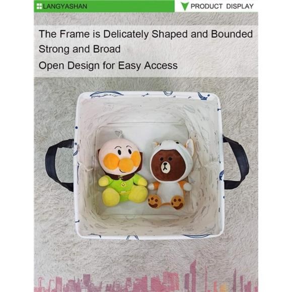 Square Storage Baskets Waterproof Canvas Children Laundry Nursery Hamper - Picture 3 of 7